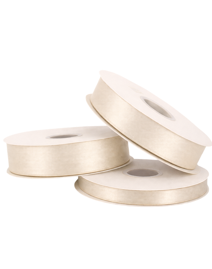 Antique White Double Faced Satin Ribbon - 100 Yards 0.5"