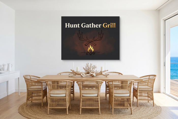 Antlers Campfire Glow — antlers campfire glow small dining room with ocean view 1land flush print