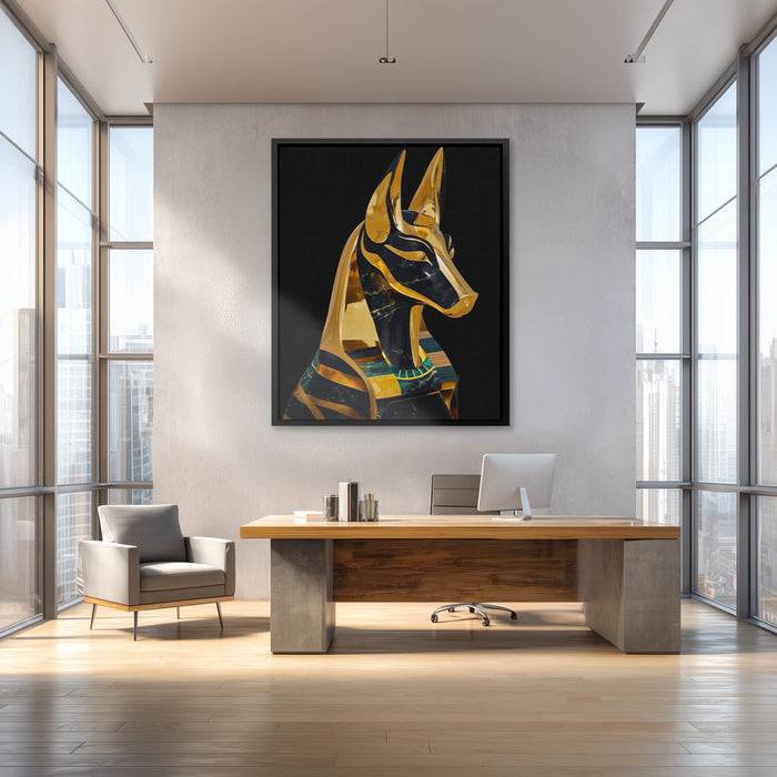 Anubis Golden Depths - Luxury Wall Art