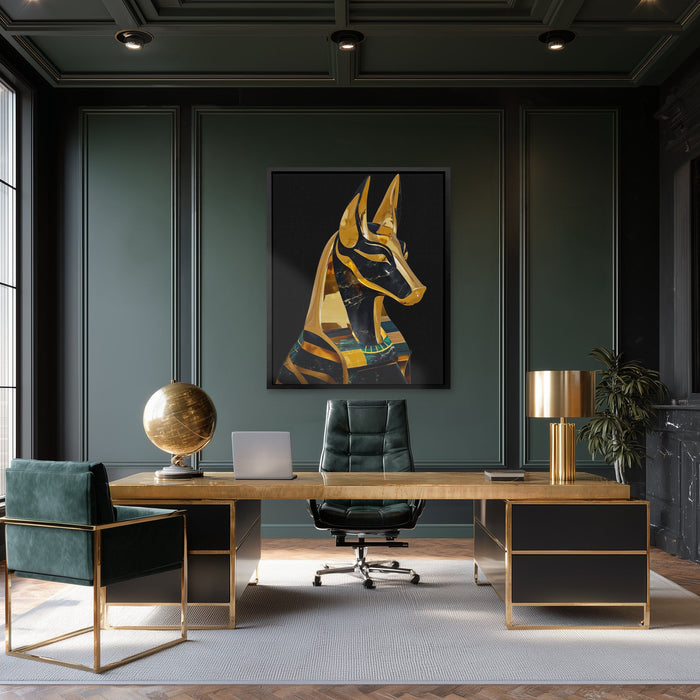 Anubis Golden Depths - Luxury Wall Art