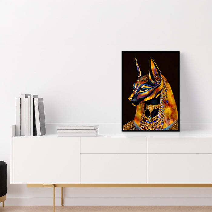 Anubis Golden Throne - Luxury Wall Art