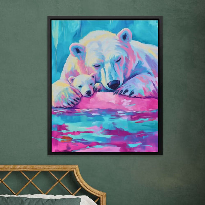 Arctic Bear Love - Blue Wall Art for Kids Room