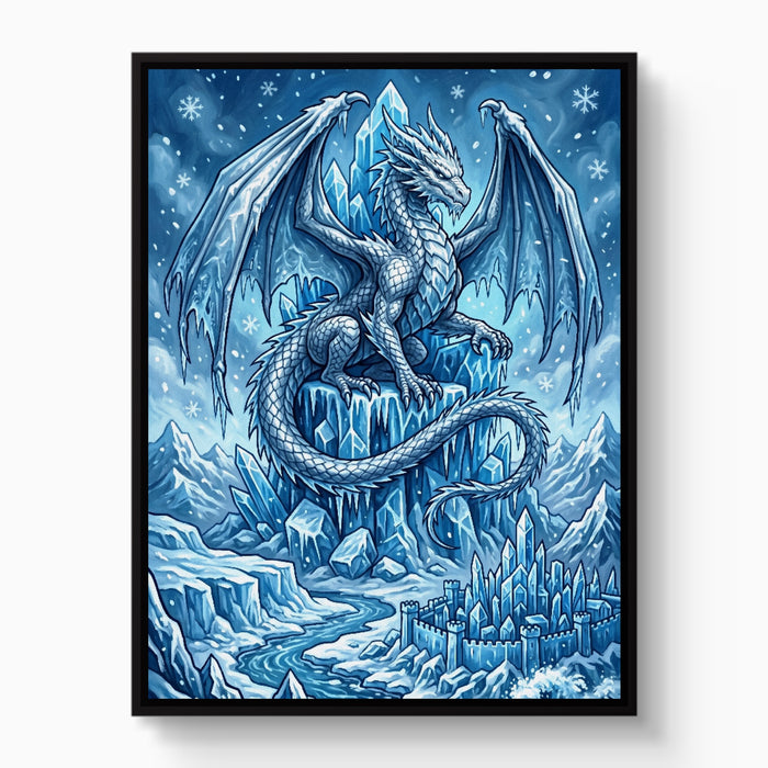 Arctic Dragon — arctic dragon white studio framed black