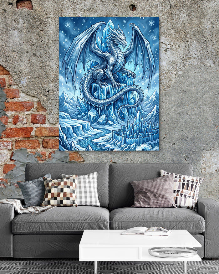 Arctic Dragon — arctic dragon psd exposed brick grey couch 1port flush print