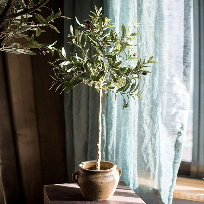 Artificial Silk Faux Olive Tree In Pot - Ed's Plant Shop