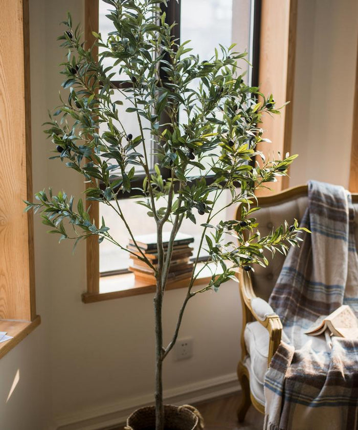 Artificial Silk Faux Olive Tree In Pot - Ed's Plant Shop