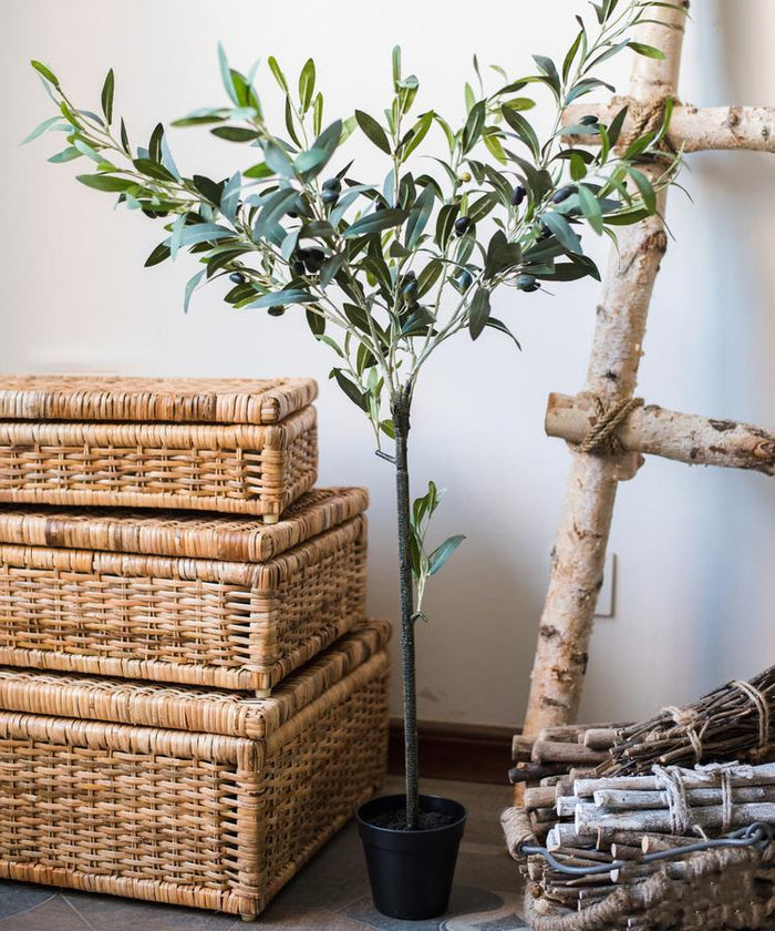 Artificial Silk Faux Olive Tree In Pot - Ed's Plant Shop