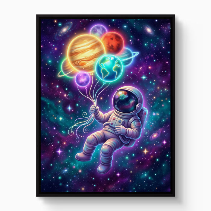 Astronaut's Planet Drift — astronaut's planet drift white studio framed black