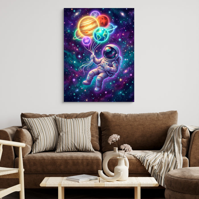 Astronaut's Planet Drift — astronaut's planet drift sq brown couch 1port flush print