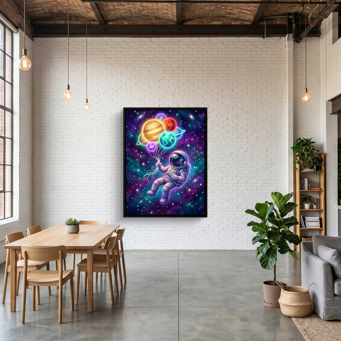 Astronaut's Planet Drift — astronaut's planet drift sq coffe shop far 1port framed black
