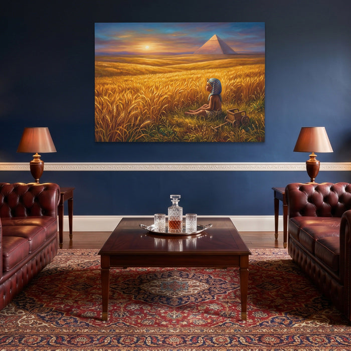 Baby Pharaoh Sunset canvas wall art, room view