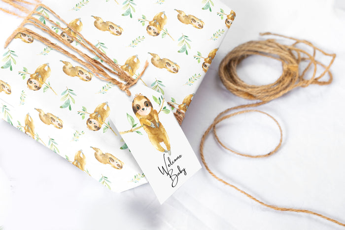 Baby Sloth Wrapping Paper Sheets