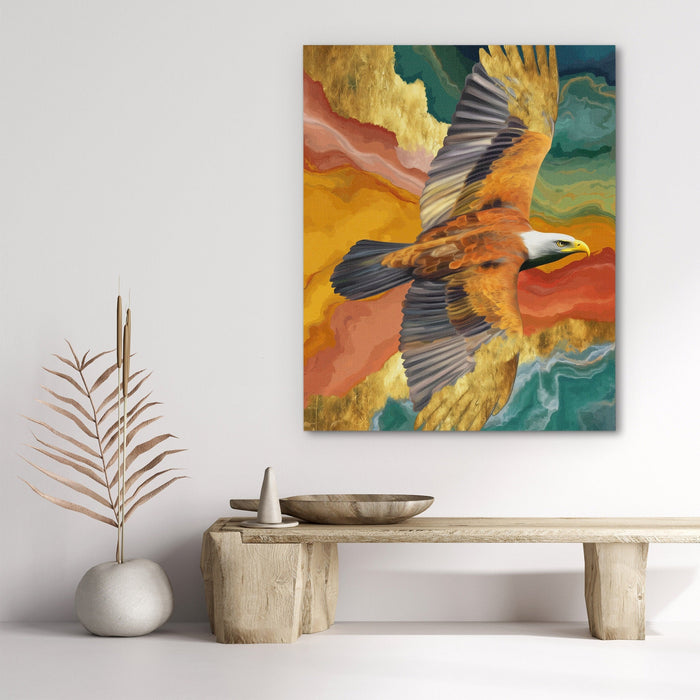 Bald Eagle Color Field canvas wall art, room view
