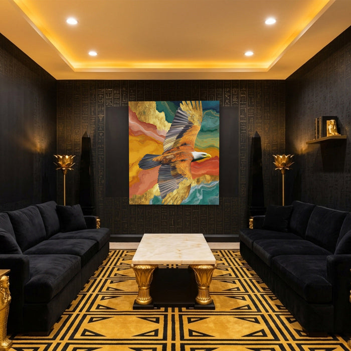 Bald Eagle Color Field canvas wall art, room view