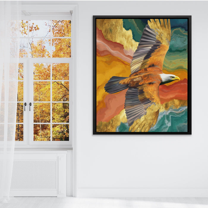 Bald Eagle Color Field canvas wall art, room view