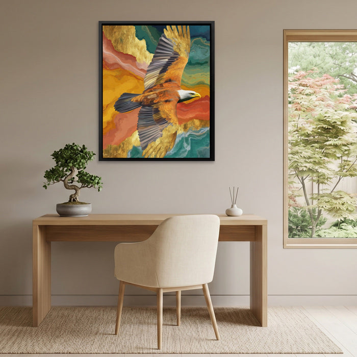 Bald Eagle Color Field canvas wall art, room view