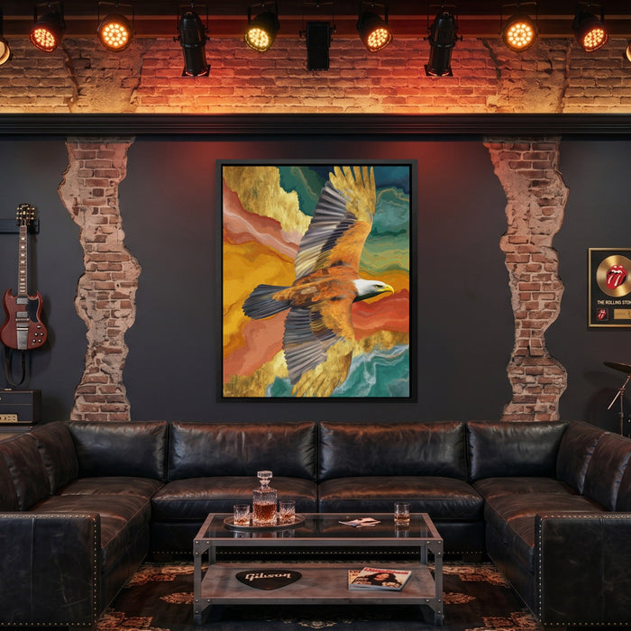 Bald Eagle Color Field canvas wall art, room view