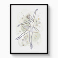Ballerina Golden Dance — ballerina golden dance white studio framed black