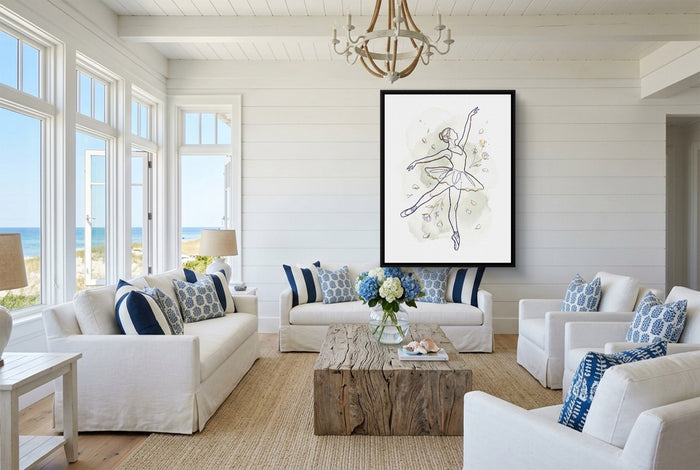 Ballerina Golden Dance — ballerina golden dance living room with furniture 2 1port framed black