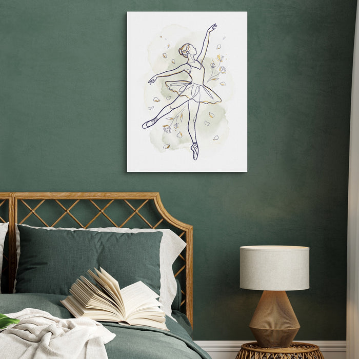 Ballerina Golden Dance — ballerina golden dance sq green bed 1port flush print