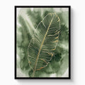 Banana Leaf Fine Outline — banana leaf fine outline white studio framed black
