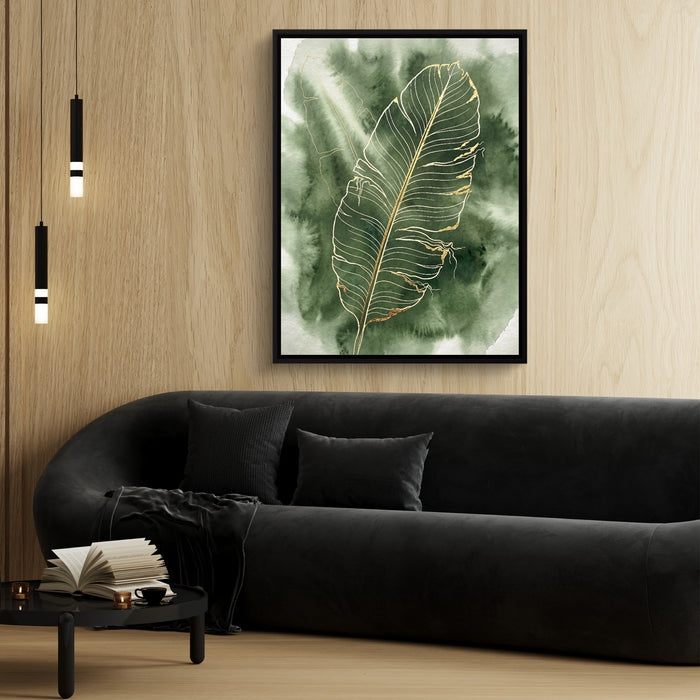Banana Leaf Fine Outline — banana leaf fine outline sq 70s vibes 1port framed black