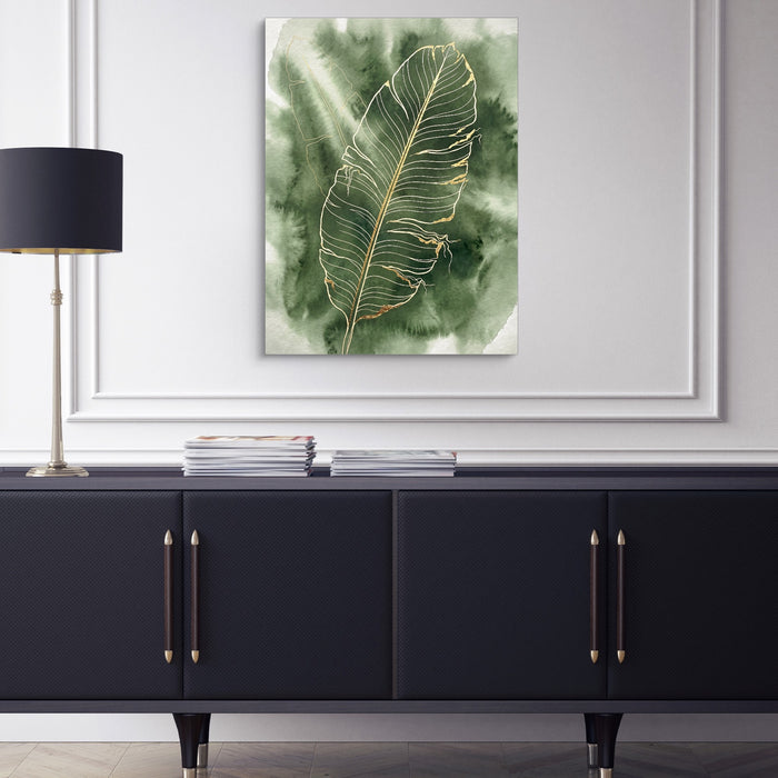 Banana Leaf Fine Outline — banana leaf fine outline sq blue cabinet 1port flush print