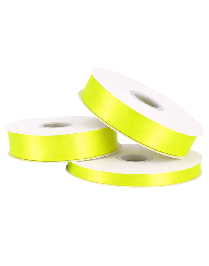 Banana Yellow Double Faced Satin Ribbon - 100 Yards 0.5"