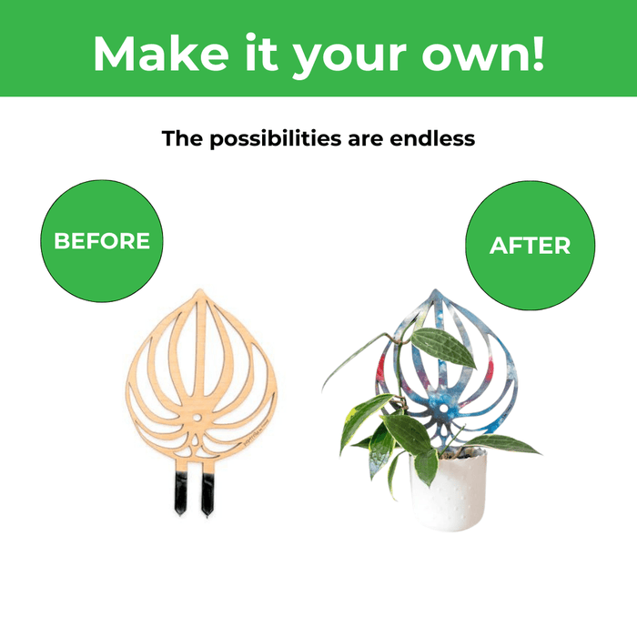 BARE™ Peptrella™ Plant Trellis – Customizable Birch Wood Support Inspired by Peperomia - Ed's Plant Shop