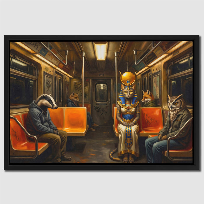 Bastet Midnight Transit canvas wall art
