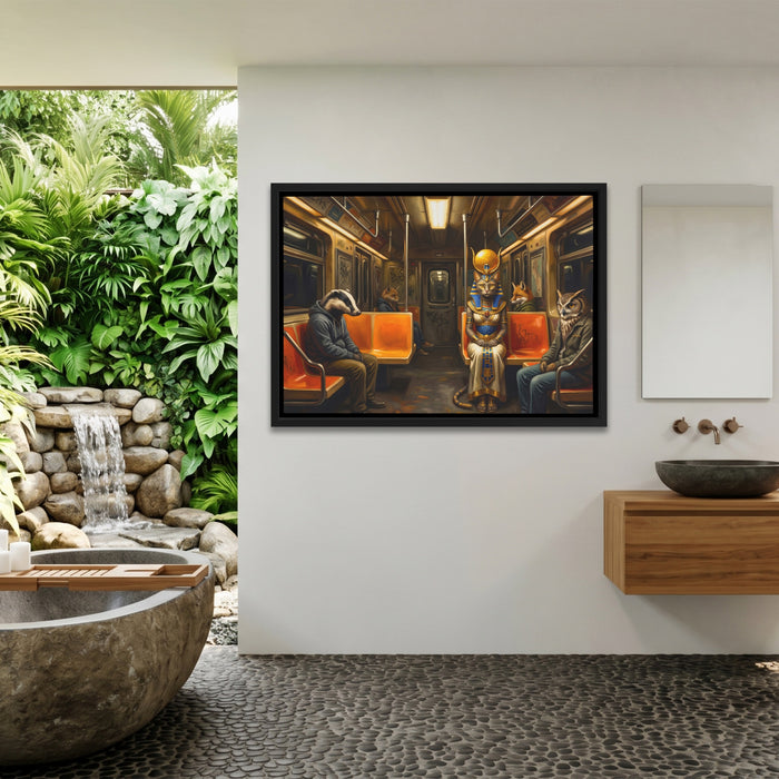 Bastet Midnight Transit canvas wall art, room view