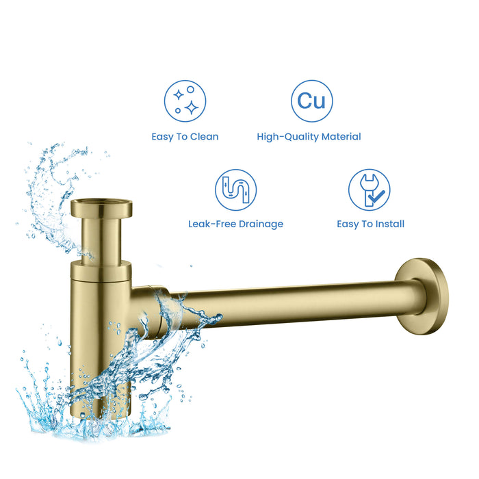 Bathroom Sink Decorative Round Bottle Trap KBT101