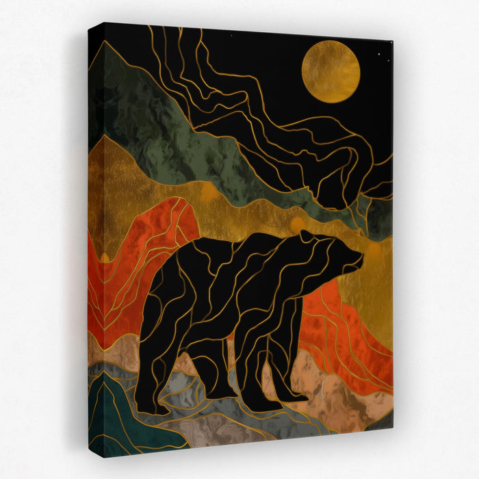 Bear Moonrise Silhouette canvas wall art