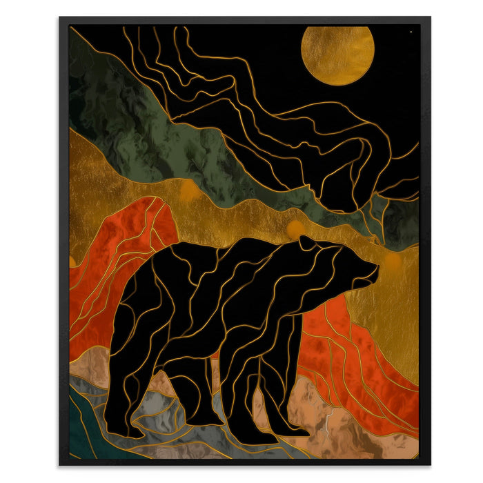 Bear Moonrise Silhouette canvas wall art, room view