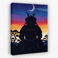Bear Samurai Sunset canvas wall art