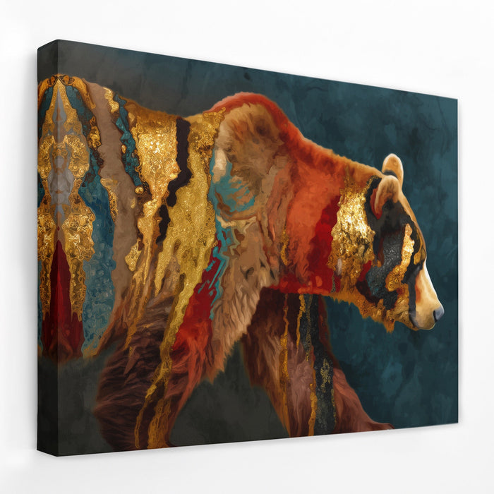 Bear Warm Mosaic canvas wall art