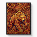Bear Winding Path — bear winding path white studio framed black