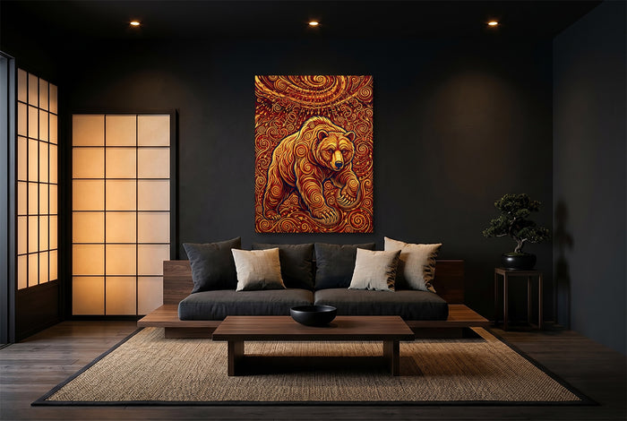 Bear Winding Path — bear winding path modern minimalist living room 2 1port flush print