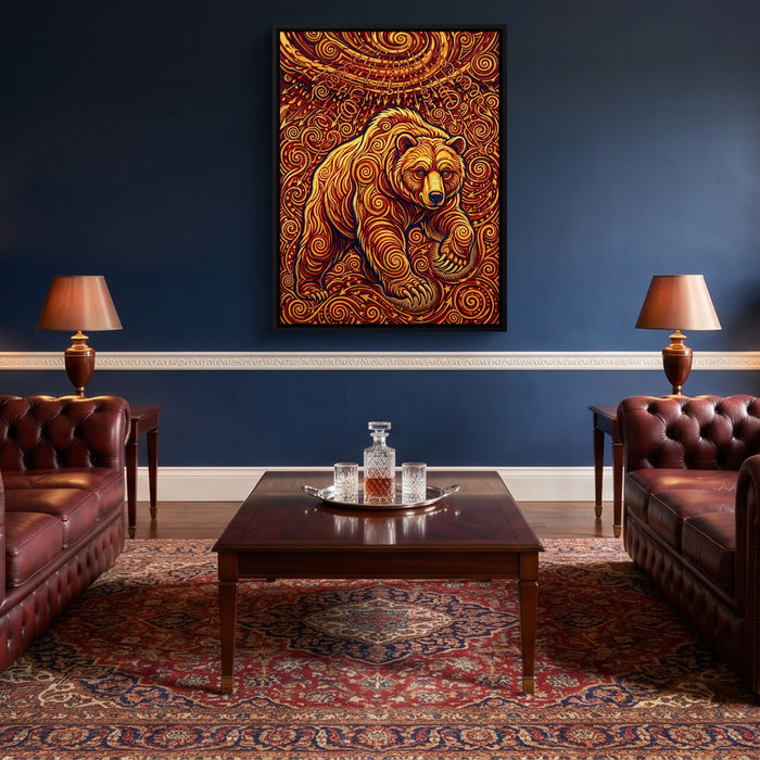 Bear Winding Path — bear winding path sq lounge wall 1port framed black