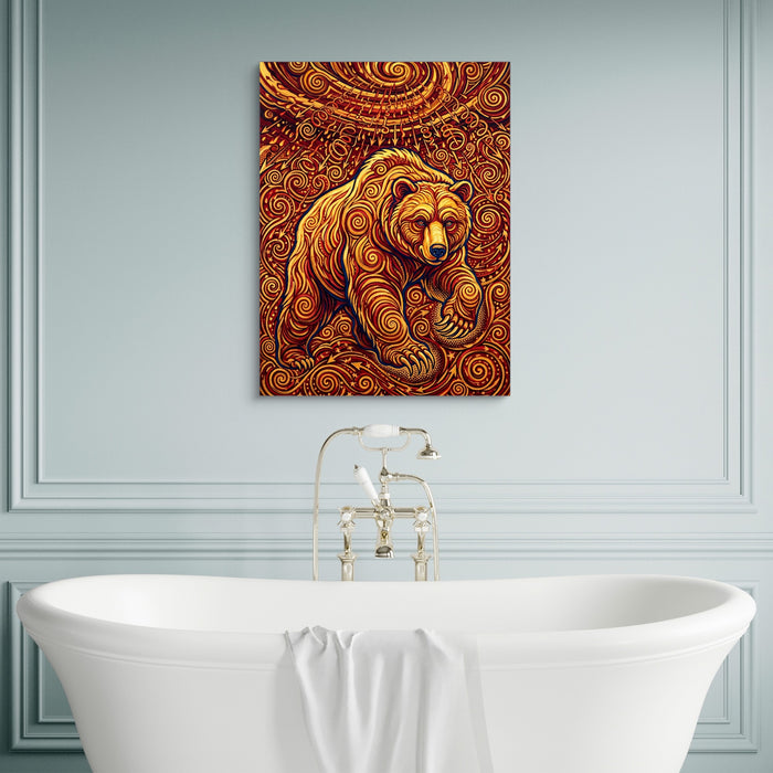 Bear Winding Path — bear winding path sq luxury bathroom wall 1port flush print