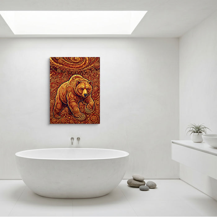 Bear Winding Path — bear winding path sq minimalist bathroom 1port flush print