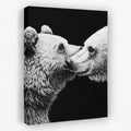 Bears Monochrome Embrace canvas wall art