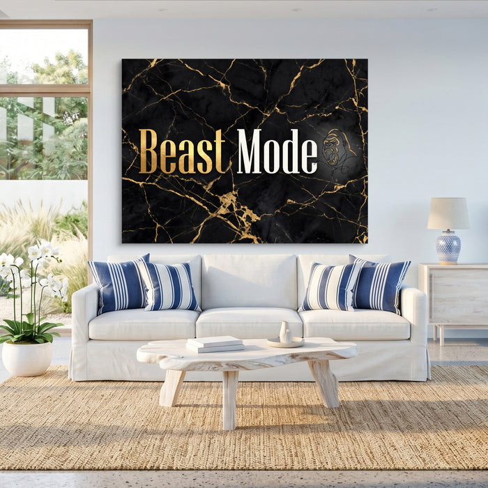 Beast Mode Golden — beast mode golden sq beach house 1land flush print