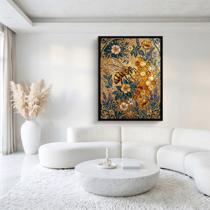 Bee Golden Mosaic - Luxury Wall Art