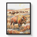 Bison Golden Plains — bison golden plains white studio framed black