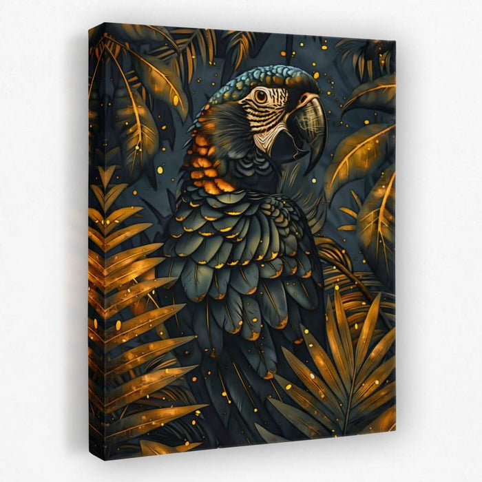 Black and Gold Parrot - Animals Canvas Wall Art