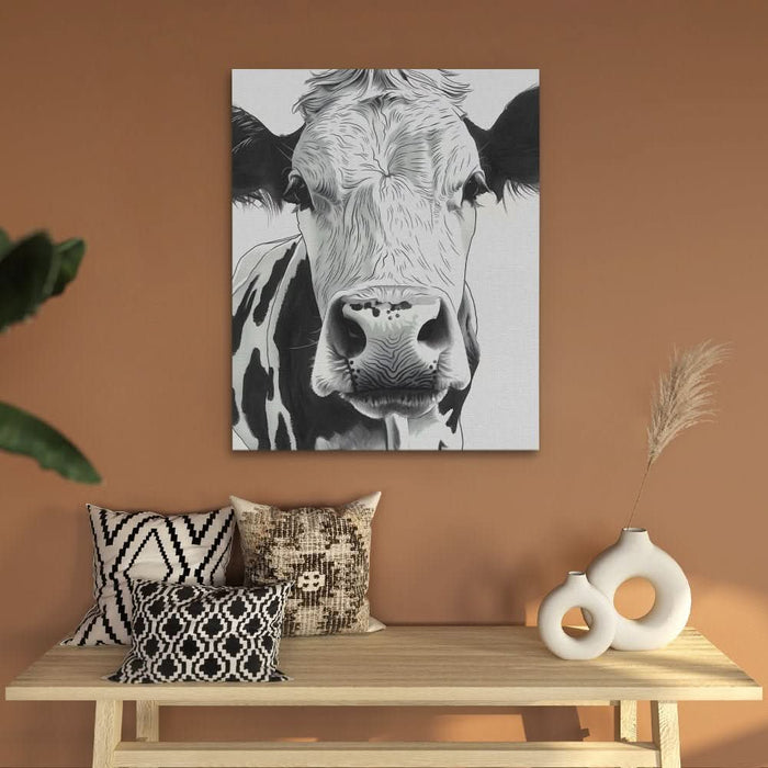 Black and White Bovine - Animals Art