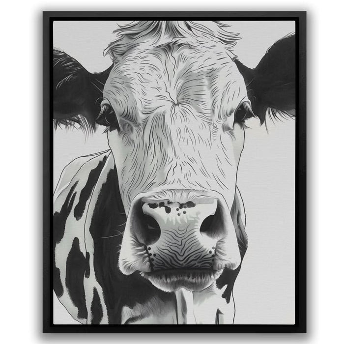 Black and White Bovine - Large Canvas Print