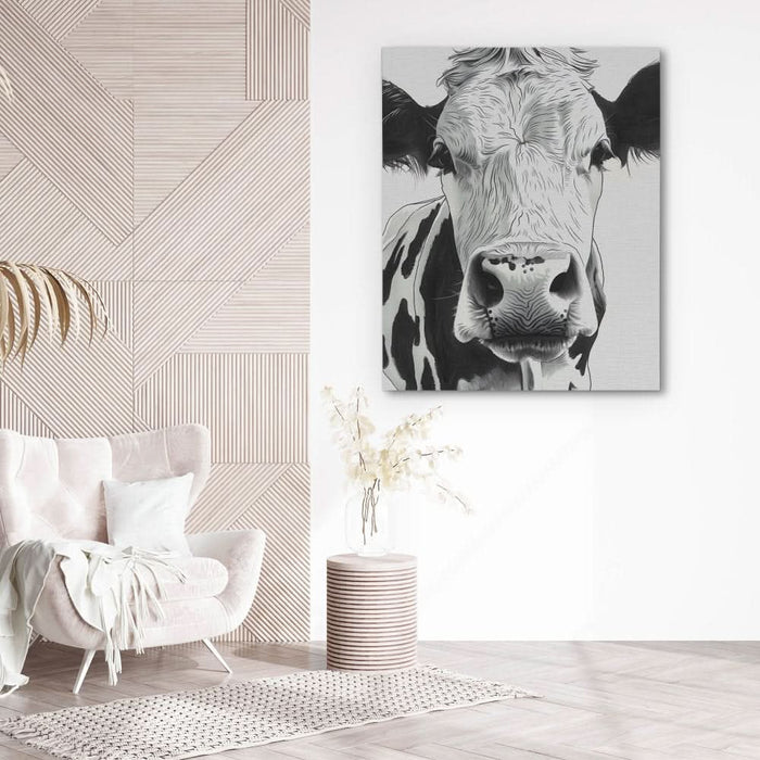 Black and White Bovine - Neutral Wall Art