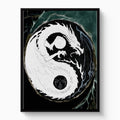 Black Dragon Yin Yang — black dragon yin yang white studio framed black